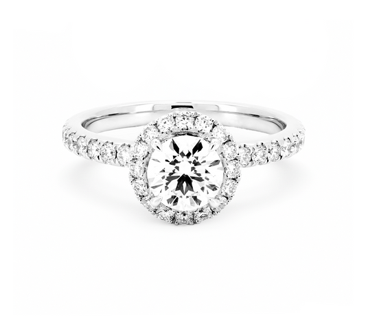 Halo ring RD 0.45 in platinum