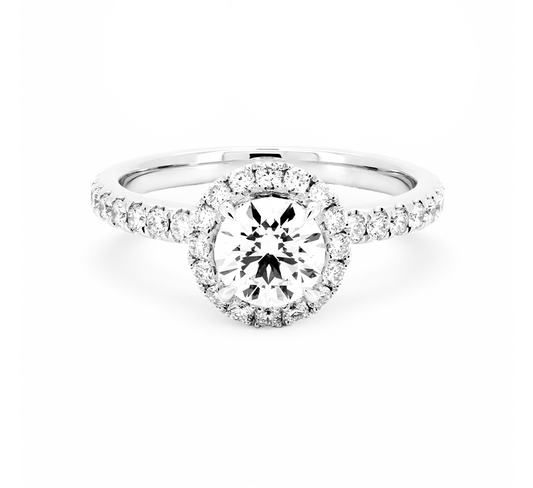 Halo ring RD 0.81 D VVS2 IGI in white gold