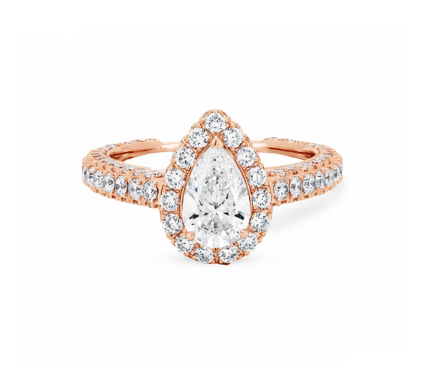 Halo ring PE 0.5ct in rose gold