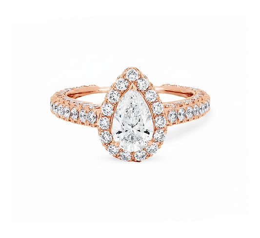 Halo ring PE 0.5ct in rose gold