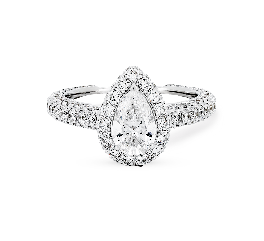 Halo ring PE 0.61 F VVS2 IGI in white gold