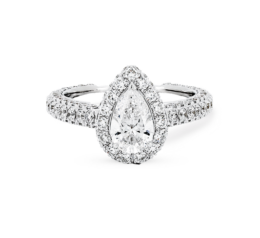 Halo ring PE 0.8 D VVS2 IGI in white gold