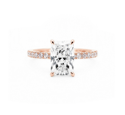Classic pave ring RA 1.42 D VVS2 IGI in rose gold