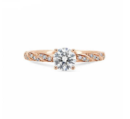 Twisting vine ring RD 1.3 D VVS2 IGI in rose gold