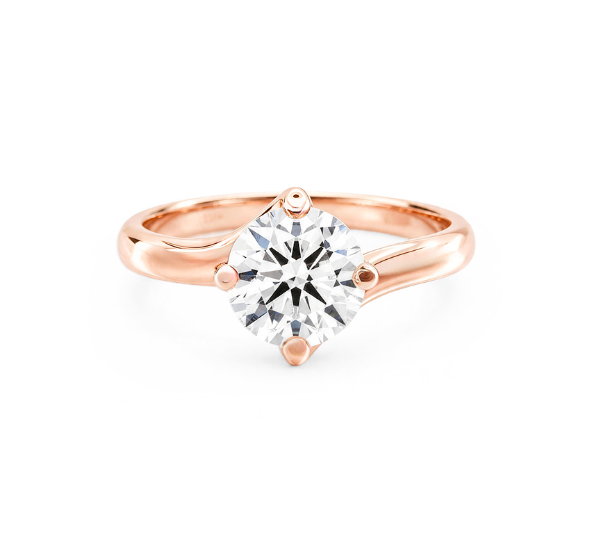 Safari ring RD 1.07 D VVS2 IGI in rose gold