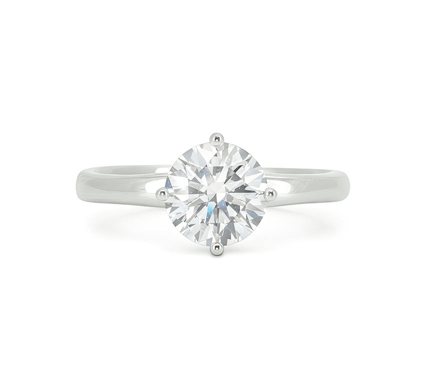 Simple north south RD 1 D VVS2 IGI in white gold