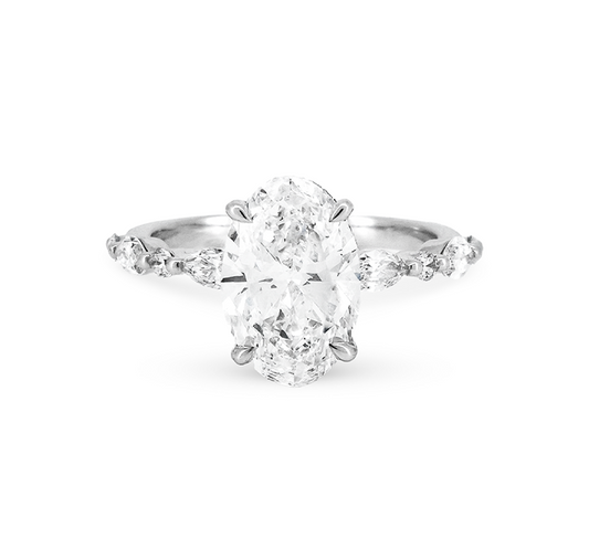 Harmony pave ring OV 0.71 E VS1 IGI in platinum
