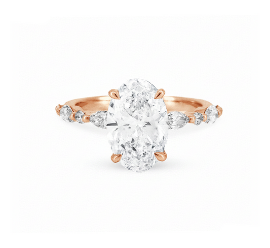 Harmony pave ring OV 1.1 D VVS2 IGI in rose gold