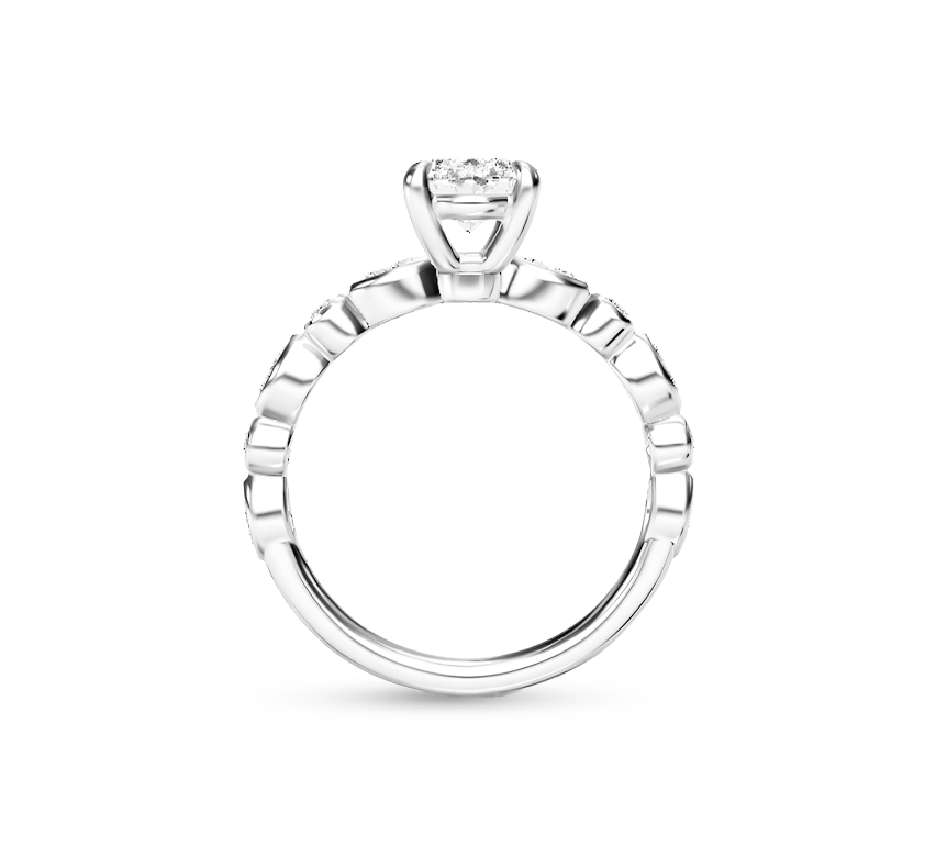 Harmony pave ring OV 1.58 D VVS2 IGI in white gold