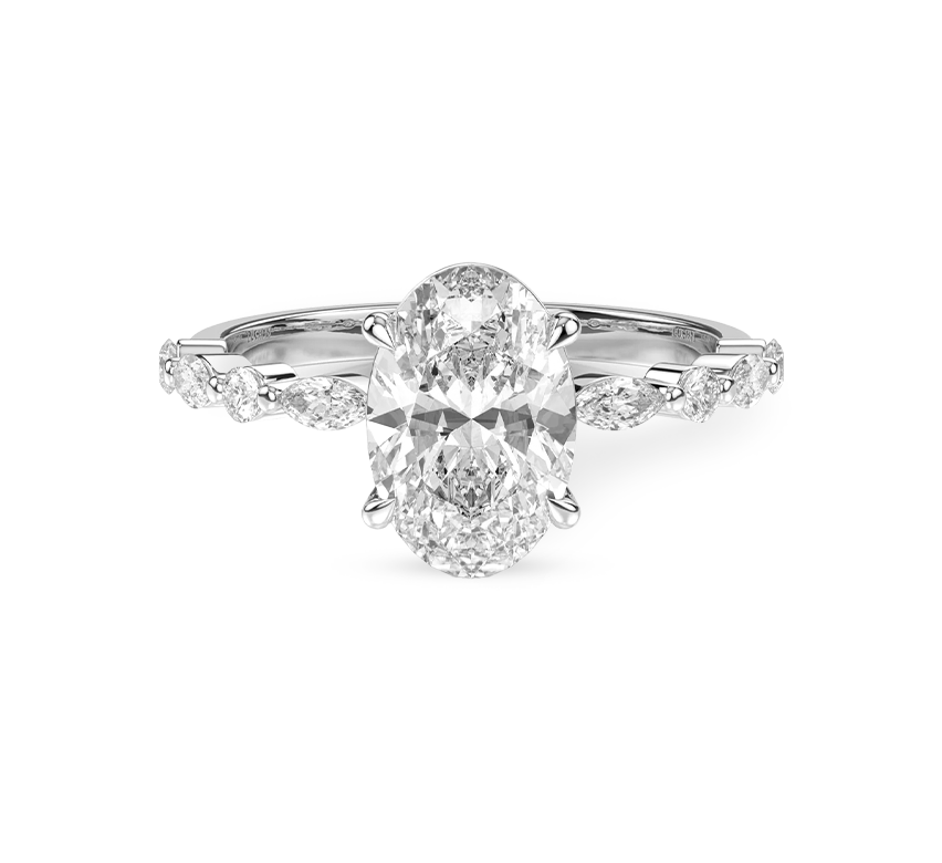 Harmony pave ring OV 1.07 D VS1 IGI in white gold