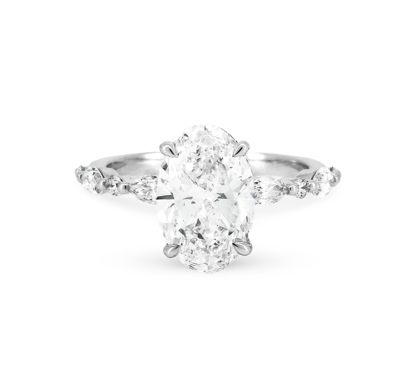Harmony pave ring OV 1.54 D VVS1 IGI in white gold