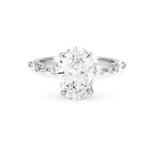 Harmony pave ring OV 1.54 D VVS1 IGI in white gold