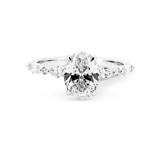 Harmony pave ring OV 1.37 D VVS2 IGI in white gold