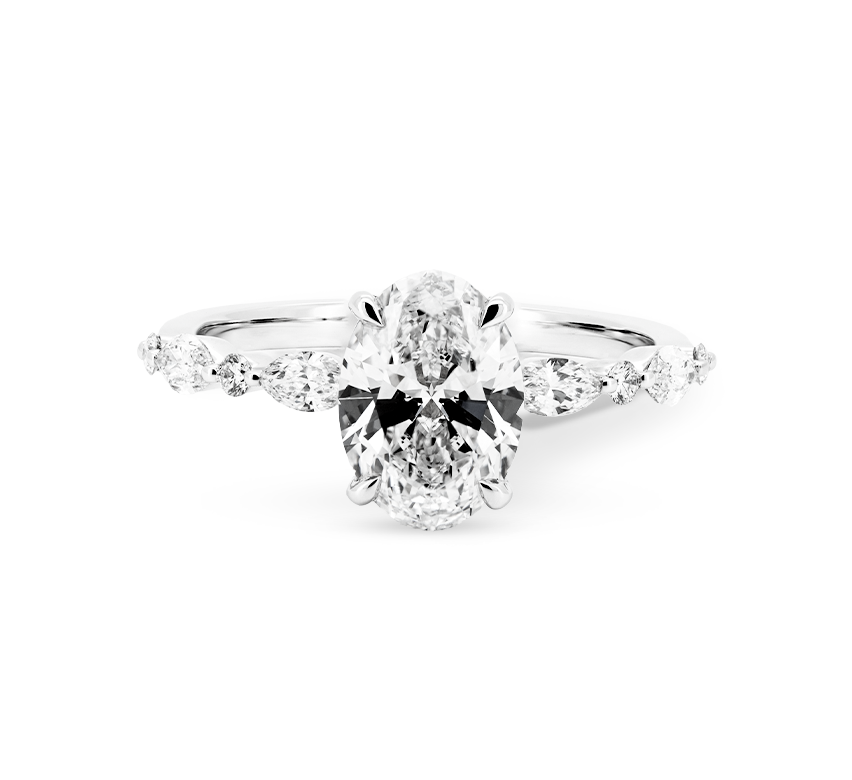 Harmony pave ring OV 0.57 E VS1 IGI in white gold