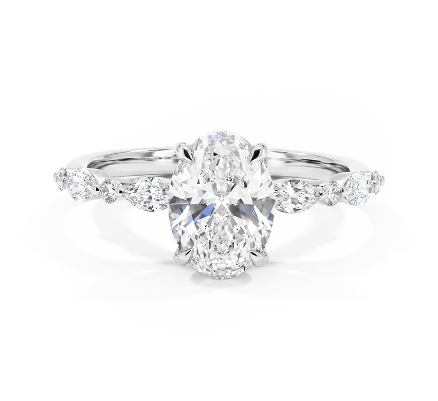 Harmony pave ring OV 1.32 D VVS2 IGI in white gold