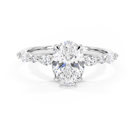 Harmony pave ring OV 1.74 D VVS2 IGI in white gold