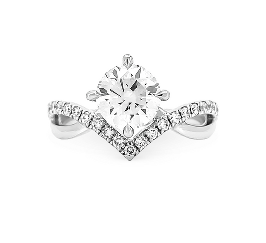 Cleopatra ring RD 1 D VS1 IGI in white gold