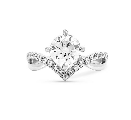 Cleopatra ring RD 1.04 D VS2 IGI in white gold
