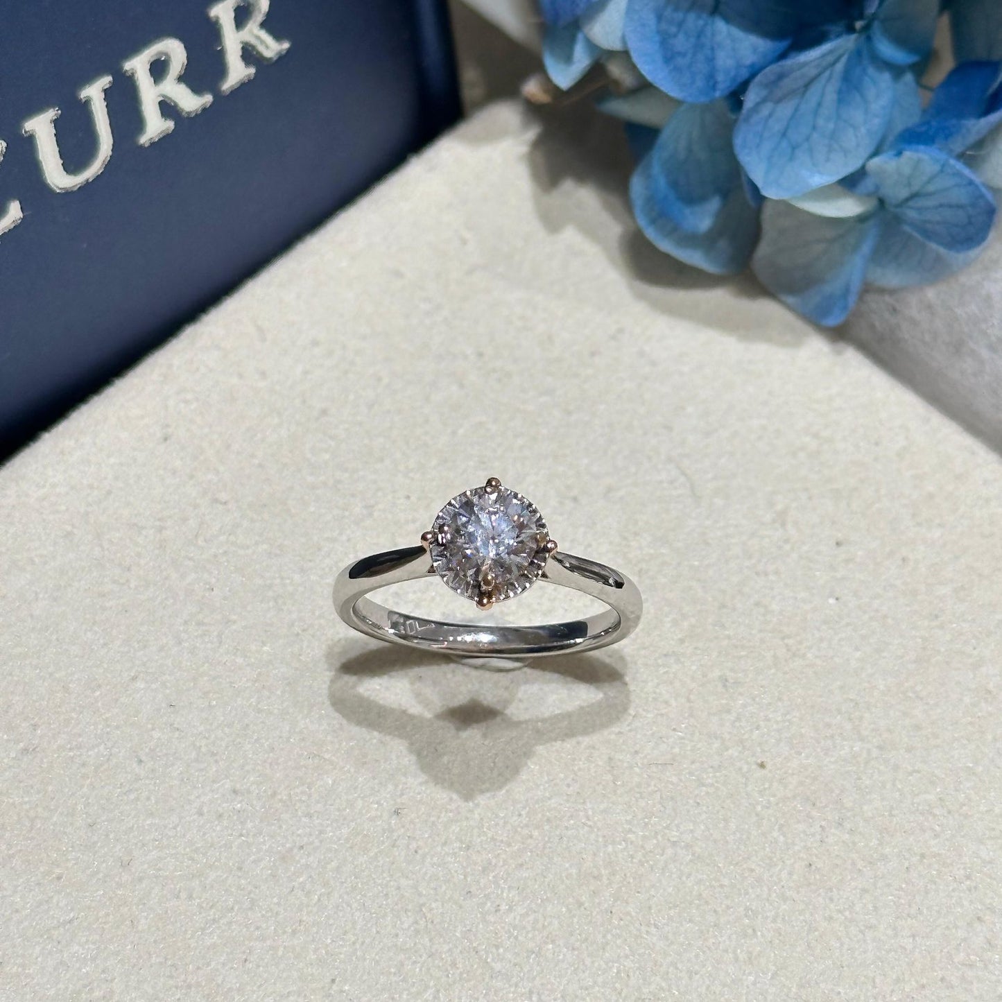 Rose mix color ring RD 0.5 D VVS2 IGI in mix gold