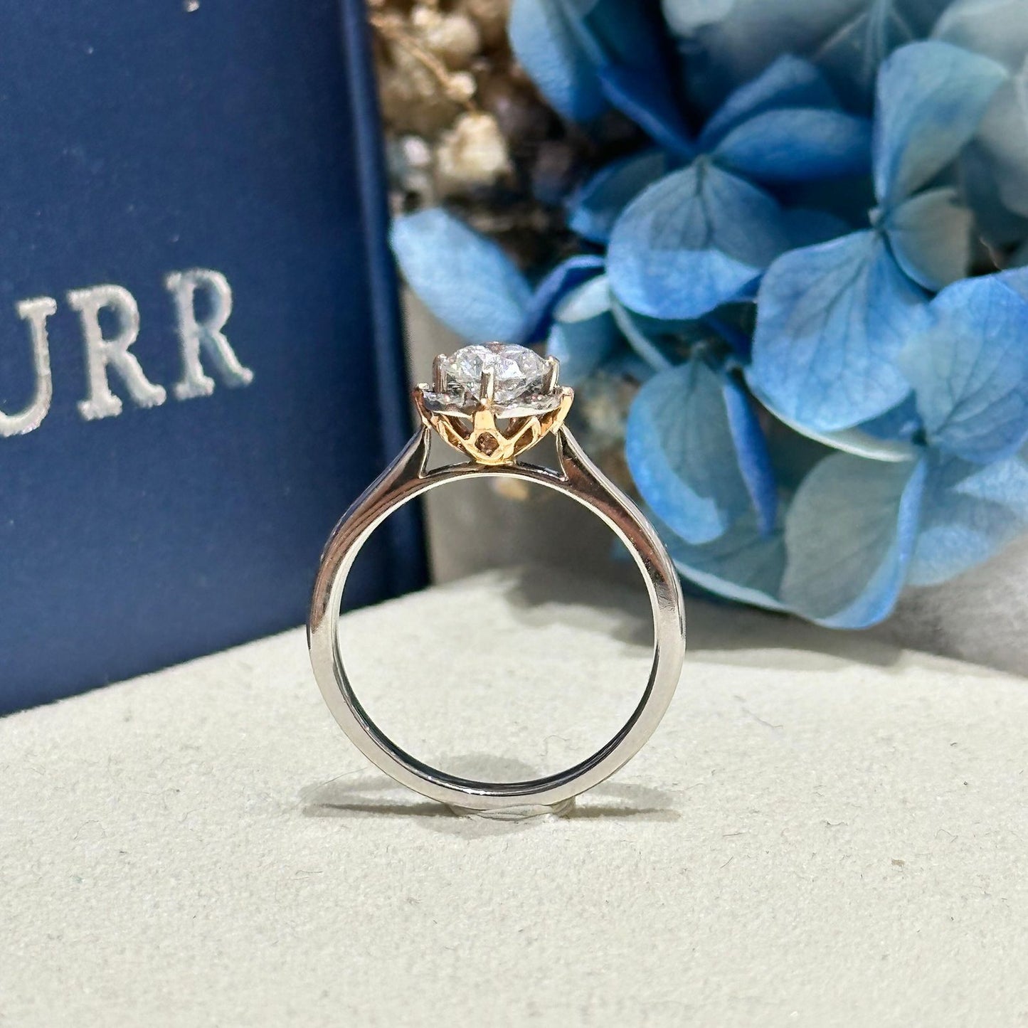 Rose mix color ring RD 0.5 D VVS2 IGI in mix gold