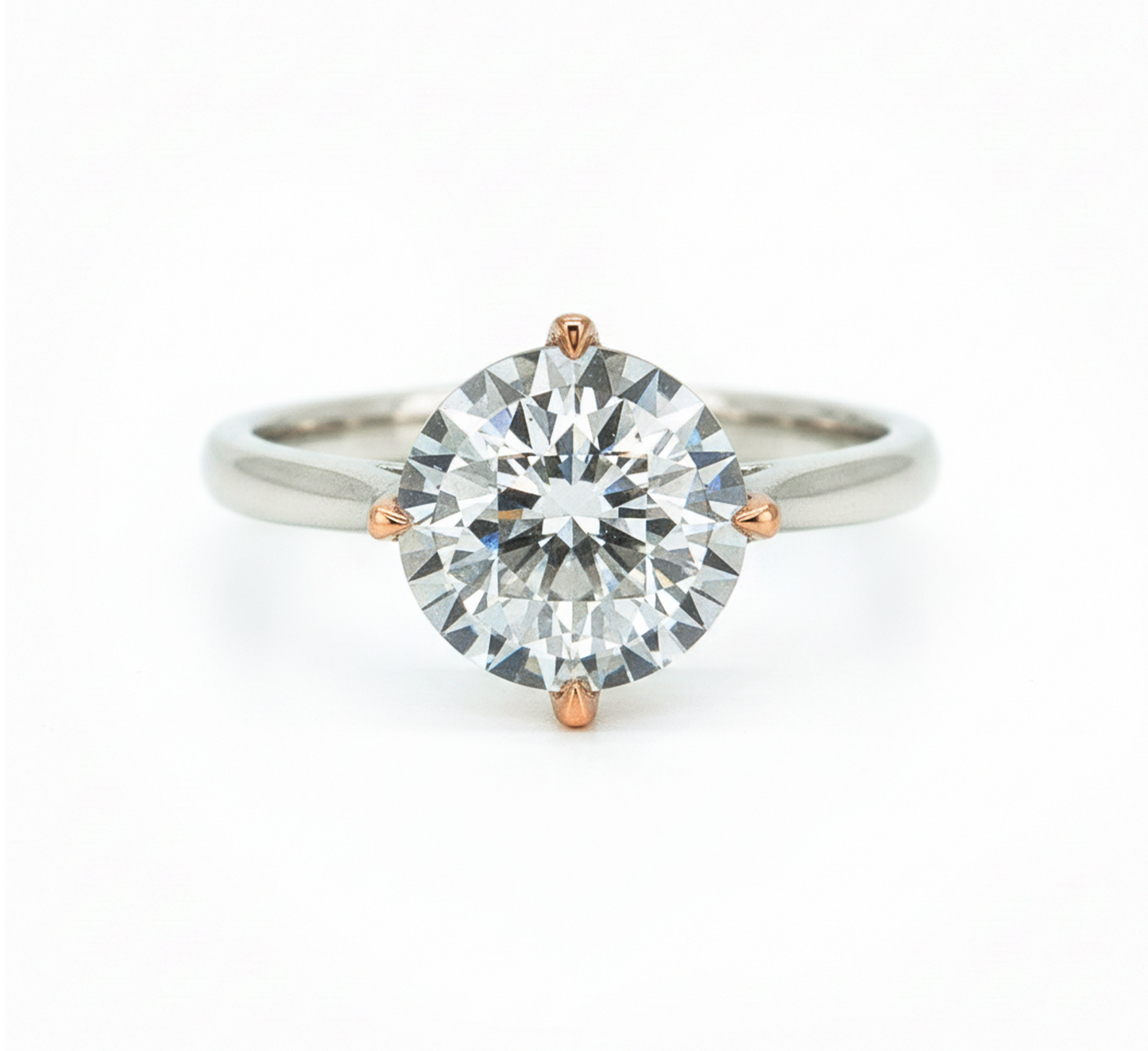 Rose mix color ring RD 1 D VVS2 IGI in mix gold