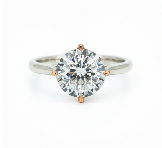 Rose mix color ring RD 0.5 D VS1 IGI in mix gold