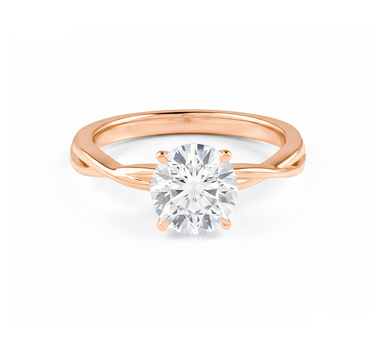 Plain twist ring RD 0.45ct in rose gold