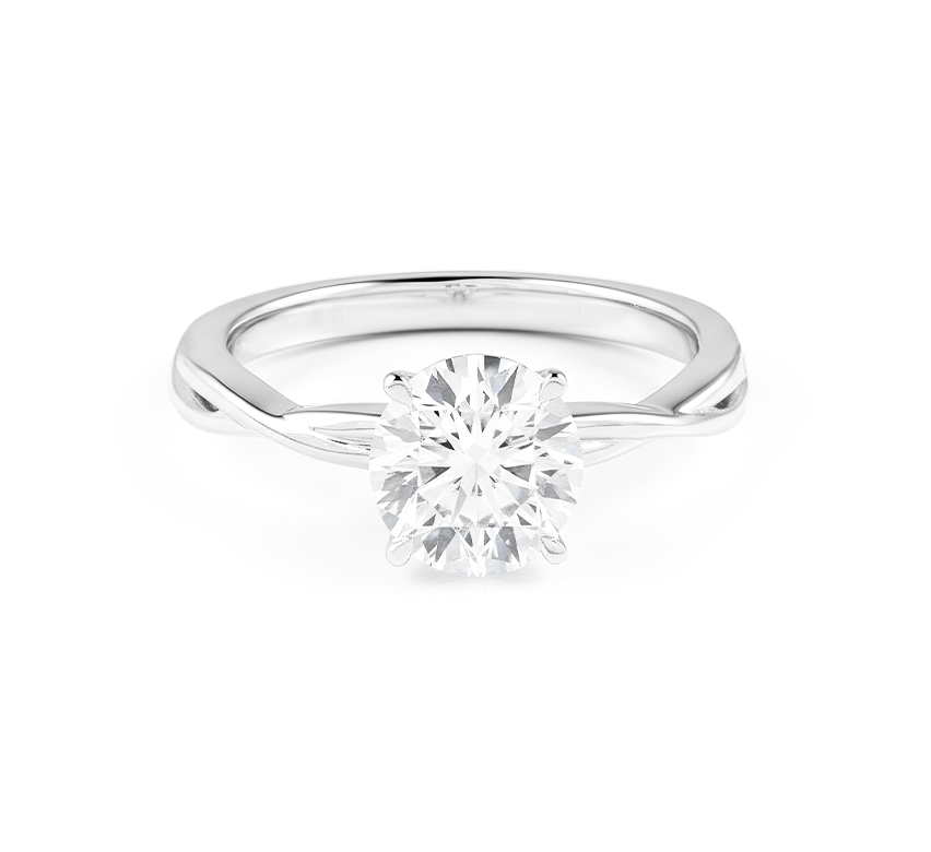 Plain twist ring RD 0.5 D VS1 IGI in white gold