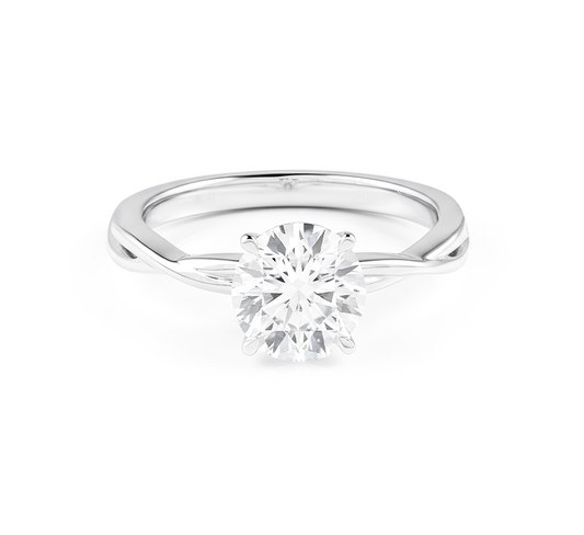 Plain twist ring RD 0.5 D VS1 IGI in white gold