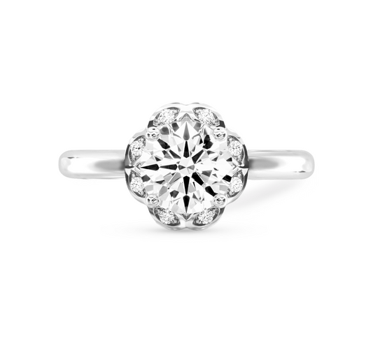 Morning glory flower 1.64 F VS1 IGI in mix gold