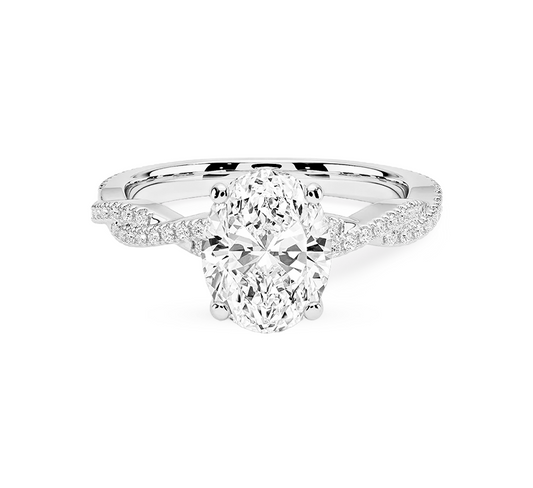 Twisting vine OV 0.9 D VVS2 IGI in white gold