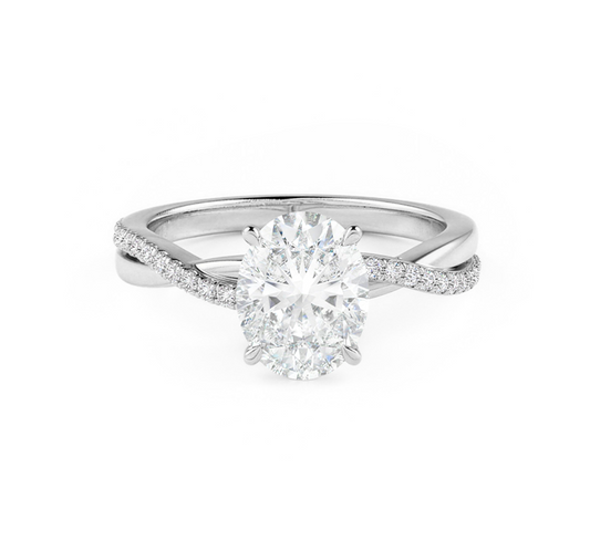 Twisting vine OV 0.71 D VVS2 IGI in white gold