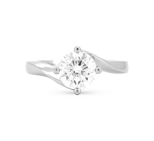 Safari twist RD 0.92 D VVS2 IGI in white gold