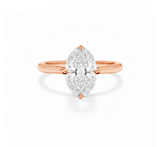 Simple north south OV 0.81 D VS1 IGI in rose gold
