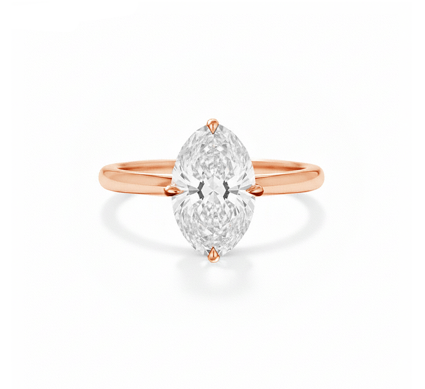 Simple north south OV 0.68 E VS2 IGI in rose gold