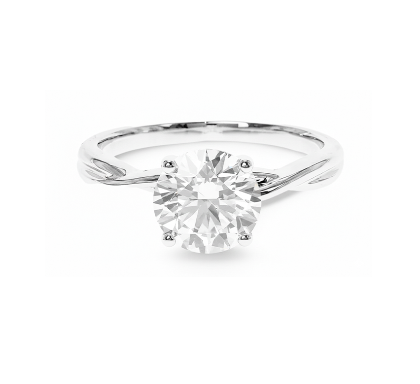 Vine plain twist ring RD 1.5 D VVS1 IGI in white gold