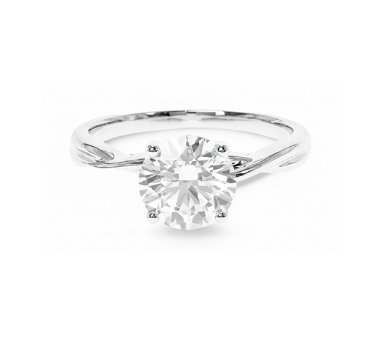 Vine plain twist ring RD 1.5 D VVS1 IGI in white gold