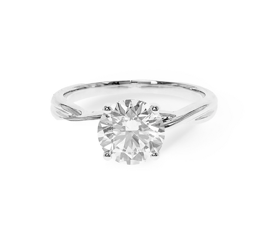 Vine plain twist ring RD 0.83 D VVS2 IGI in white gold