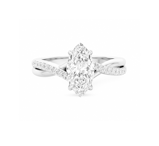 Twist pave MA 0.83 E VVS2 IGI in white gold