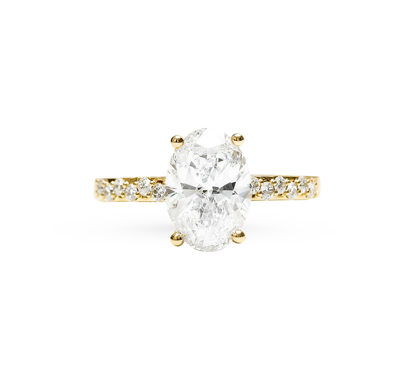 Melody pave ring OV 1.10 D VVS2 IGI in white gold