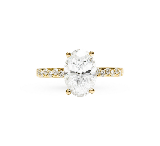 Melody pave ring OV 1.10 D VVS2 IGI in white gold