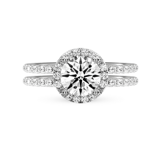 Spirit halo with dual pave ring RD 1.51 D VVS1 IGI in white gold