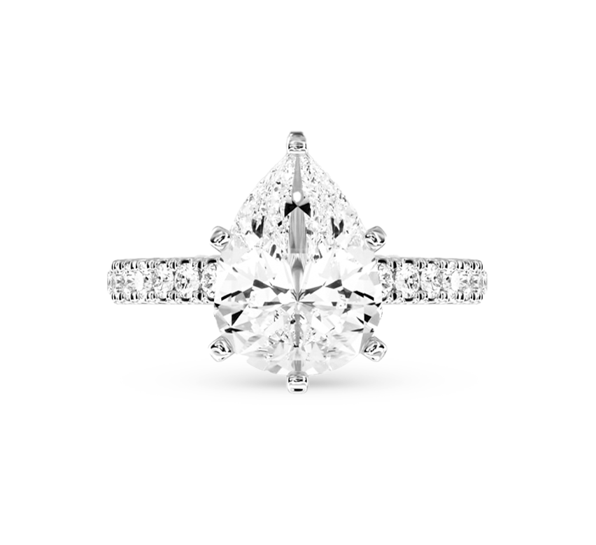 Classic pave ring PE 1.07 D VVS2 IGI in white gold