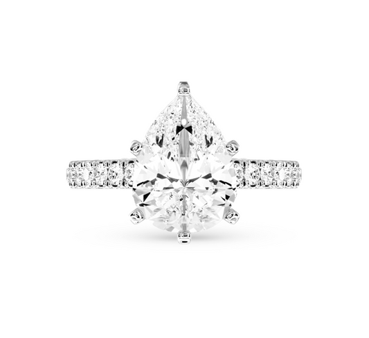 Classic pave ring PE 1.07 D VVS2 IGI in white gold