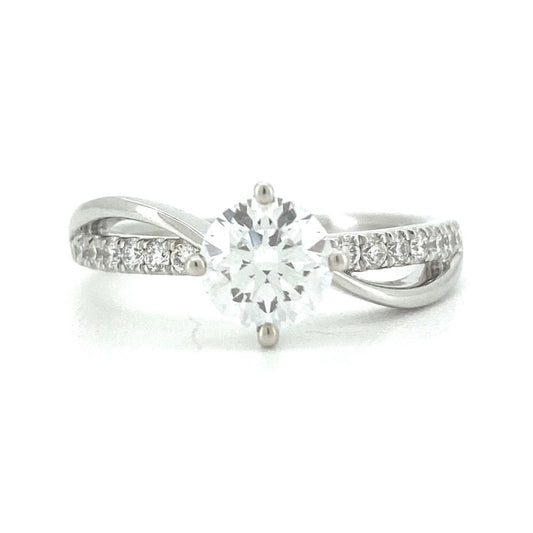 Wave pave ring RD 0.7 D VS1 IGI in white gold