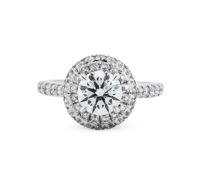 Spirit halo ring RD 0.5 D VVS2 IGI in white gold