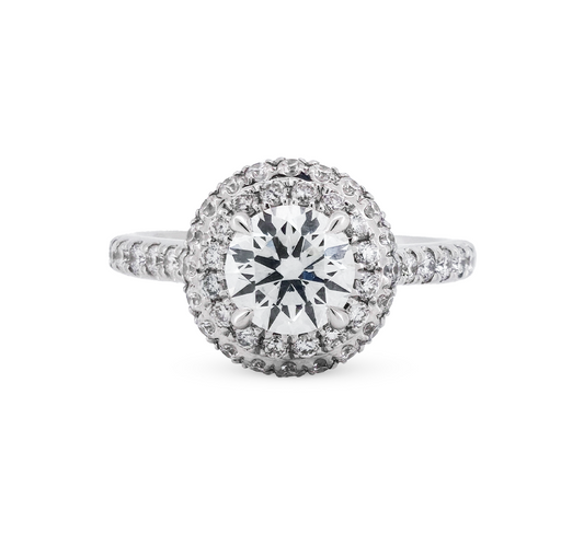 Spirit halo ring RD 0.5 D VVS2 IGI in white gold