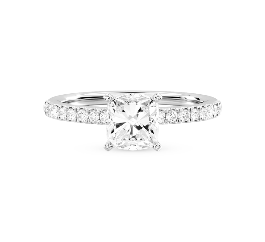 Classic pave ring PR 0.6ct in white gold