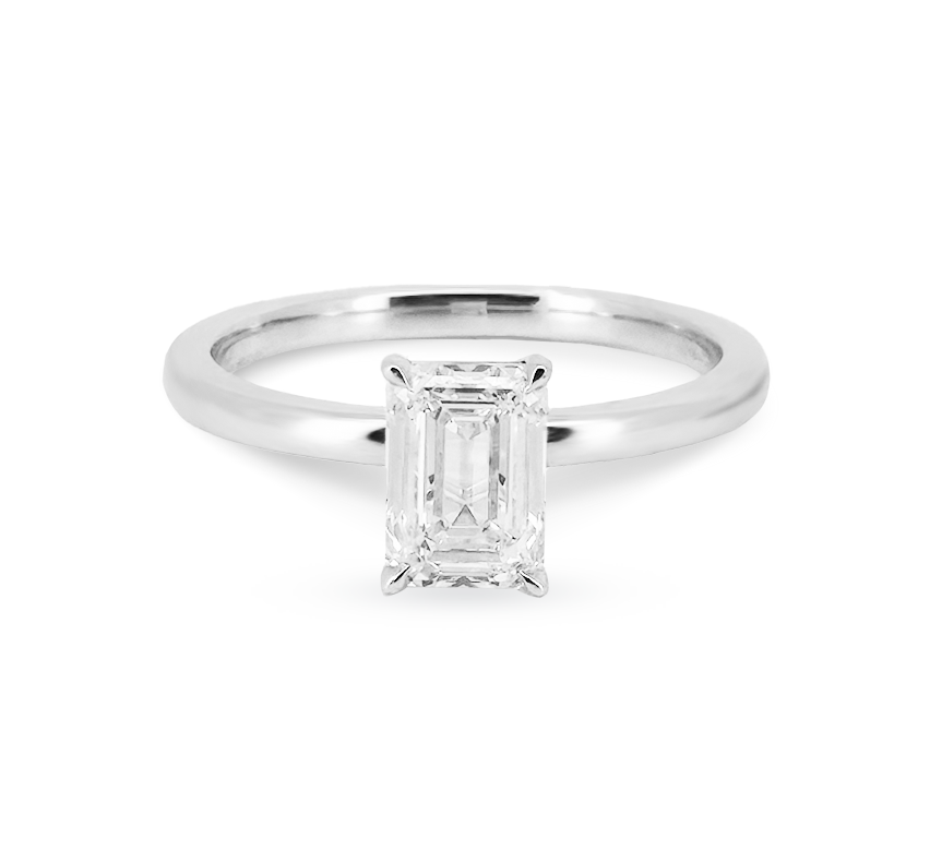 Classic high setting ring EM 1.03 D VS2 IGI in white gold
