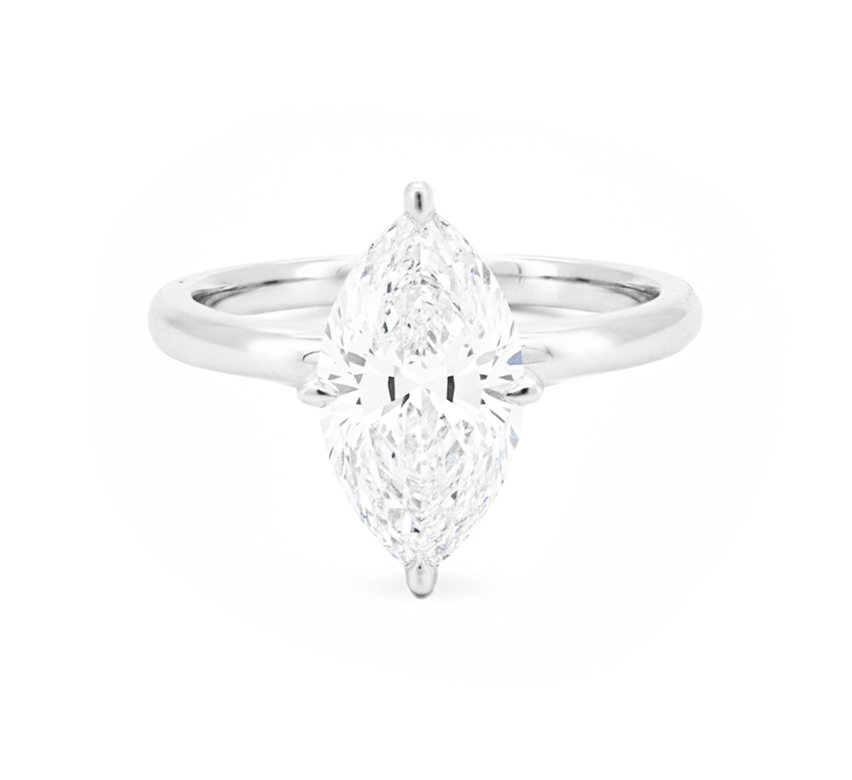 Classic high setting ring MA 1.59 D VVS1 IGI in white gold